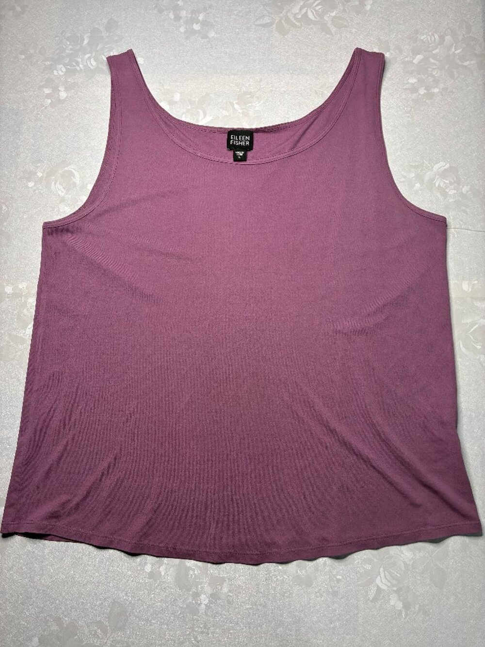 NWOT Eileen Fisher 100% Silk Tank Scoop Neck Lavender Purple NEW Large